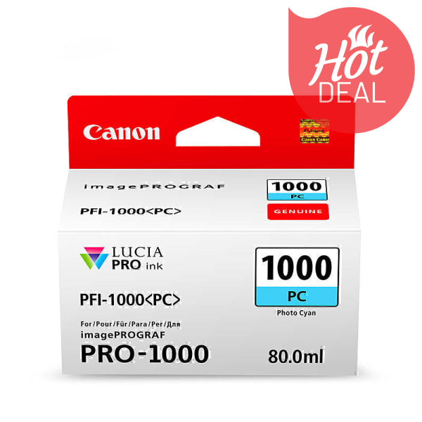 Canon PFI1000 Ph Cyan Ink Cart PFI1000PC