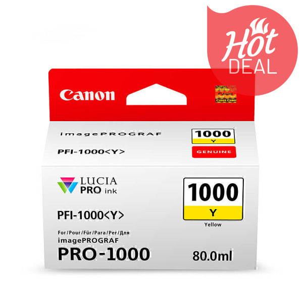 Canon PFI1000 Yellow Ink Cart PFI1000Y