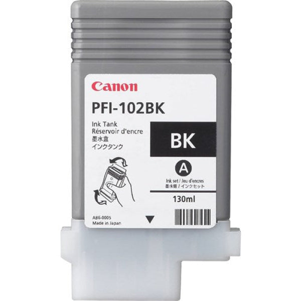 PFI-102BK BLACK INK TANK 130ML FOR IMAGEPROGRAF IPF500 IPF600 IPF650 IPF700 PFI-102BK