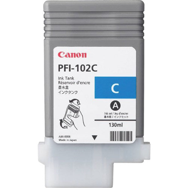 PFI-102C CYAN INK TANK 130ML FOR IMAGEPROGRAF IPF500 IPF600 IPF650 IPF700 PFI-102C