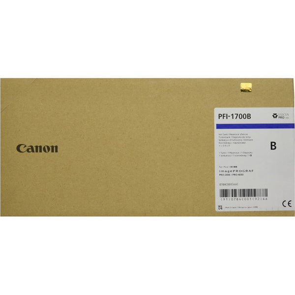 Genuine Canon Pfi-1700 Blue Ink Cartridge 700Ml For Imageprograf Pro Printers [Pfi-1700B] -