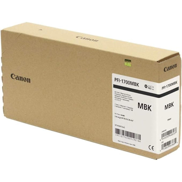 Genuine Canon Pfi-1700 Matte Black Ink Cartridge 700Ml For Imageprograf Pro Printers [Pfi-1700Mbk] -