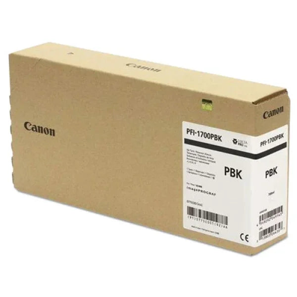 Genuine Canon Pfi-1700 Photo Black Ink Cartridge 700Ml For Imageprograf Pro Printers [Pfi-1700Pbk] -