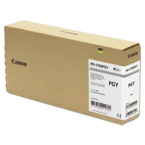 Genuine Canon Pfi-1700 Photo Grey Ink Cartridge 700Ml For Imageprograf Pro Printers [Pfi-1700Pgy] -