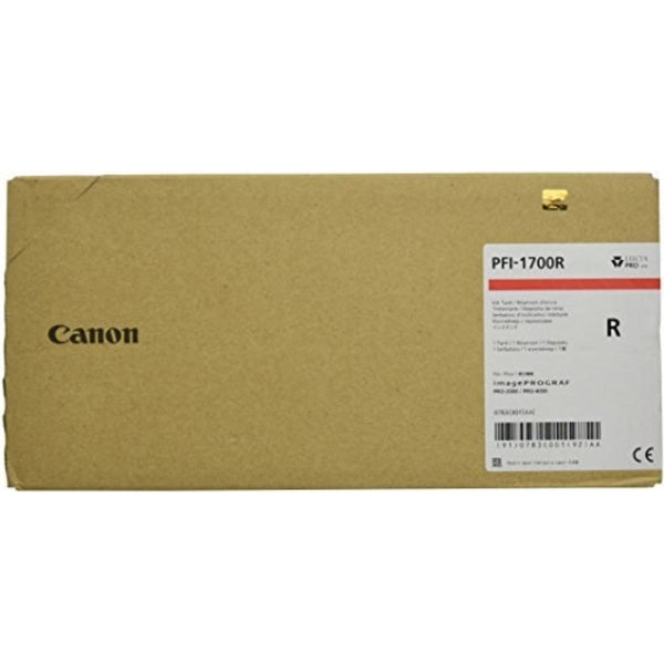 Genuine Canon Pfi-1700 Red Ink Cartridge 700Ml For Imageprograf Pro Printers [Pfi-1700R] -