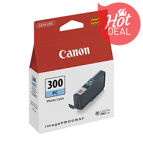 Genuine Canon PFI300 Photo Cyan Ink Cartridge for Canon PRO300 Printer ...