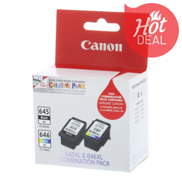 Genuine Canon Pg645Xl+Cl646Xl Twin Pack For Mg2560/Mg2960/Mg2965/Mg3060/Mx496 [Pg645Xlcl646Xlcp]