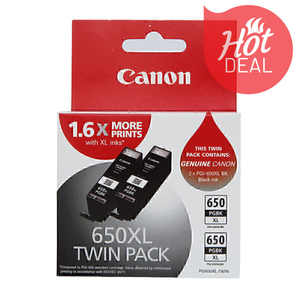 Canon PGI650XL Blk Ink Twin Pk PGI650XLBK-TWIN