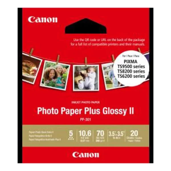 Genuine Canon Pp-301S 5X5 Q3.5In.20 Am/Oc Photo Paper Plus Glossy Ii [Pp301S] Paper