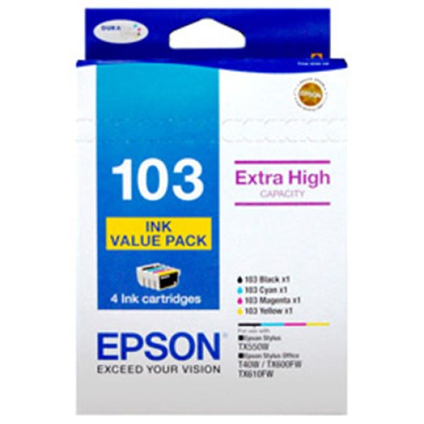 EPSON 103 INK BUNDLE PACK 4 HIGH CAPACITY BCMY NOT FOR T1100 C13T103592