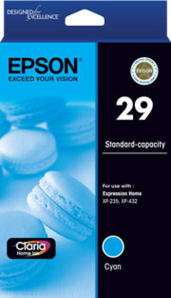 Genuine Epson #29 Cyan Ink Cartridge For Xp235/xp245 Xp432/xp442 Printer P/n:c13T298292 -