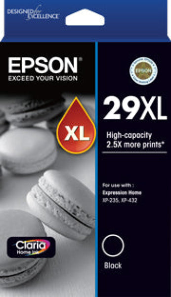 Genuine Epson #29Xl Black Hy Ink Cartridge For Xp235/xp245 Xp432/xp442 Printer P/n:c13T299192 -