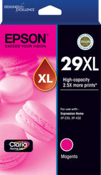 Genuine Epson #29Xl Magenta Hy Ink Cartridge For Xp235/xp245 Xp432/xp442 Printer C13T299392 -