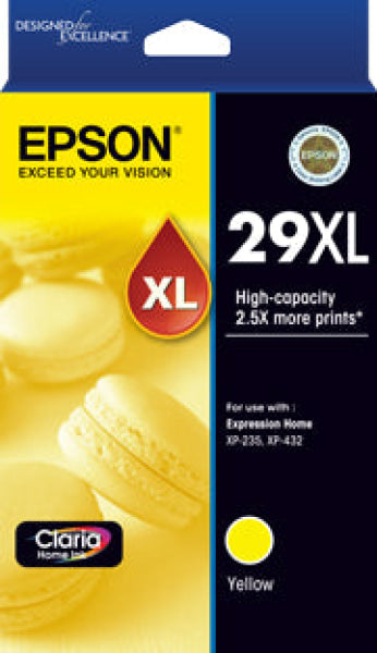 Genuine Epson #29Xl Yellow Hy Ink Cartridge For Xp235/xp245 Xp432/xp442 Printer C13T299492 -