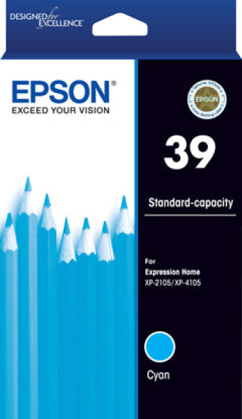 Genuine Epson #39 Cyan Ink Cartridge For Xp-2105 Xp-4105 Printer P/N:c13T04J292 -