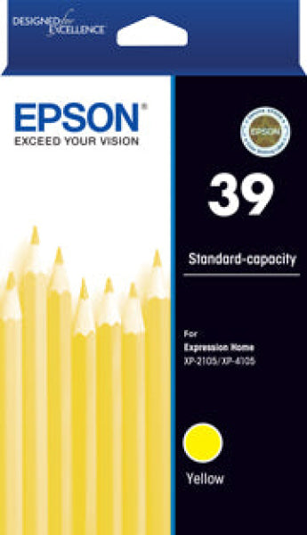 Genuine Epson #39 Yellow Ink Cartridge For Xp-2105 Xp-4105 Printer P/n:c13T04J492 -