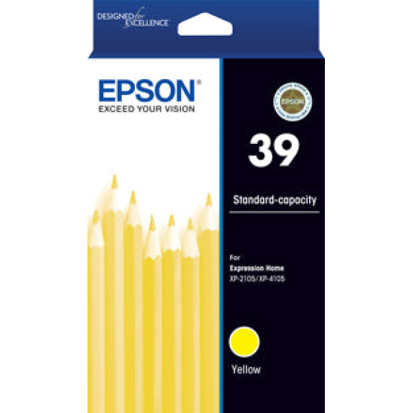 Genuine Epson #39 Yellow Ink Cartridge For Xp-2105 Xp-4105 Printer P/n:c13T04J492 -