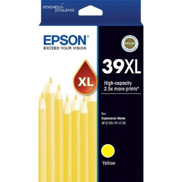 Genuine Epson #39Xl Yellow High Yield Ink Cartridge For Xp2105/xp4105 Printer P/n:c13T04L492 -