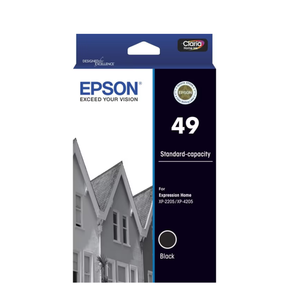 Epson #49 Black Ink Cartridge For Xp-2205 Xp-4205 Printer P/N:c13T10E192 -