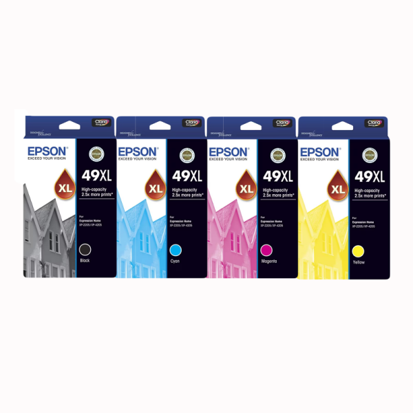 Genuine Epson 49Xl-Bk/c/m/y High Yield Value Pack For Xp2205 Xp4205 T10F-Set Cartridge - Ink