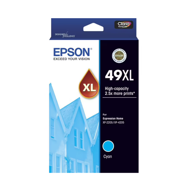 Genuine Epson 49Xl Cyan High Yield Ink Cartridge For Xp2205/xp4205 Printer P/n:c13T10F292 -