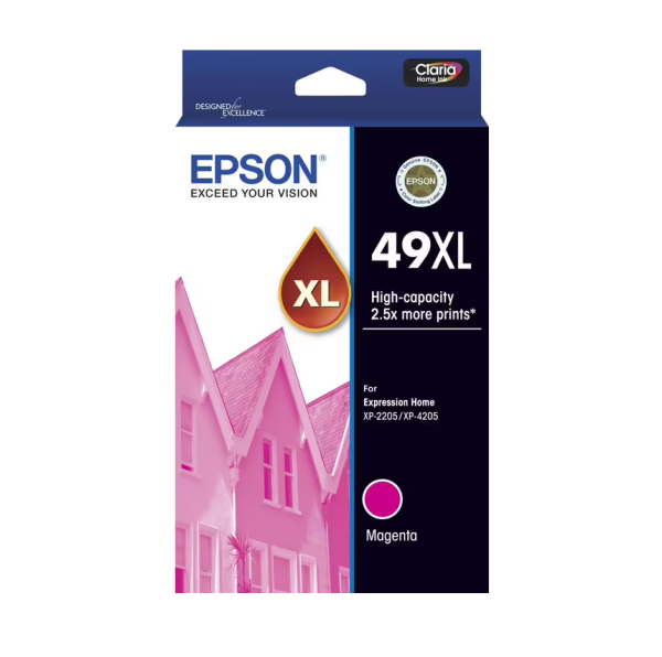 Genuine Epson #49Xl Magenta High Yield Ink Cartridge For Xp2205/xp4205 Printer P/n:c13T10F392 -