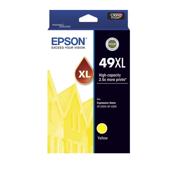 Genuine Epson #49Xl Yellow High Yield Ink Cartridge For Xp2205/xp4205 Printer P/n:c13T10F492 -