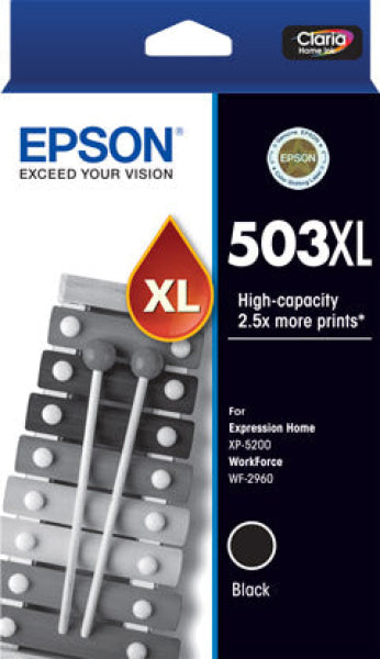 Genuine Epson 503Xl High Yield Black Ink Cartridge For Xp-5200/Wf-2960 [P/N:c13T09R192] -