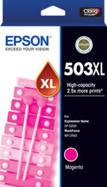 Genuine Epson 503Xl High Yield Magenta Ink Cartridge For Xp-5200/wf-2960 [P/n:c13T09R392] -