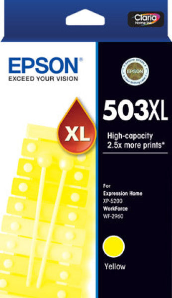 Genuine Epson 503Xl High Yield Yellow Ink Cartridge For Xp-5200/wf-2960 [P/n:c13T09R492] -