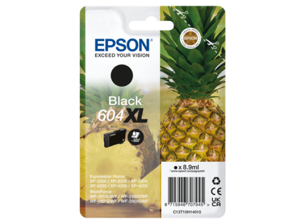 EPSON 604 XL BLACK INK XP-2200 XP-3200 XP-4200 WF-2910 WF-2930 WF-2950 C13T10H192