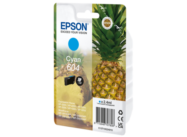 EPSON 604 XL CYAN INK XP-2200 XP-3200 XP-4200 WF-2910 WF-2930 WF-2950 C13T10H292