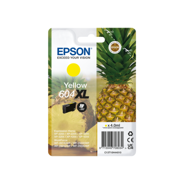 EPSON 604 XL YELLOW INK XP-2200 XP-3200 XP-4200 WF-2910 WF-2930 WF-2950 C13T10H492