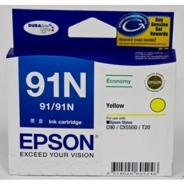 Epson Genuine 91/91N Yellow Ink Cartridge For C90/cx5500/t20/tx100 [C13T107492] -