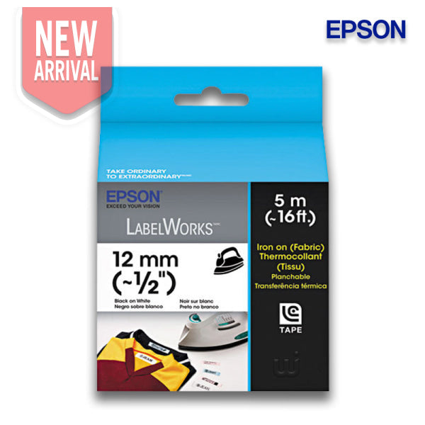 Genuine Epson Label Cartridge Iron On (Fabric) Tape Lc-4Wbq5 Black-On-White 12Mm (5M) [C53S625419]