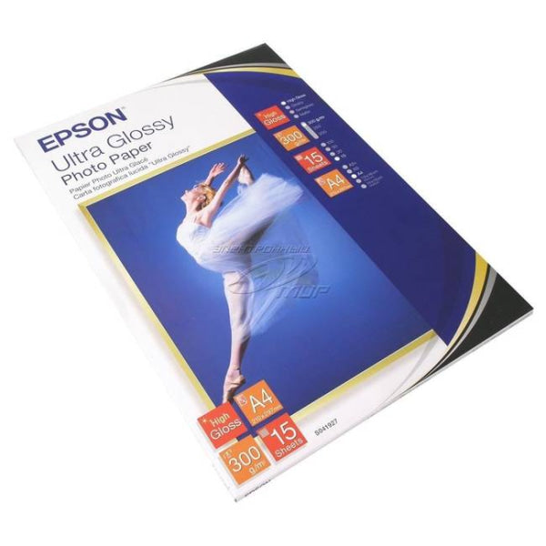 Genuine Epson S41927 A4 Ultra Photo Paper (15 Sheets) 300Gsm [P/n:c13S041927]