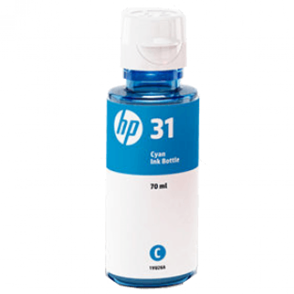 Genuine Hp #31 Cyan Ink Bottle For Smart Tank 450/455/551/555/571/St7005/St7305/St7605 8K [1Vu26Aa]