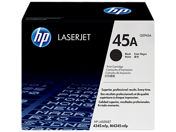 HP 45A BLACK TONER 18000 PAGE YIELD FOR LJ 4345 MFP Q5945A