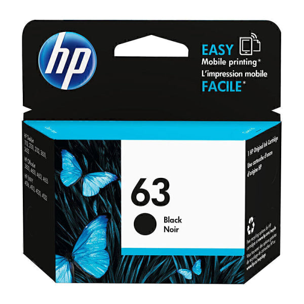 HP #63 Black Ink F6U62AA F6U62AA