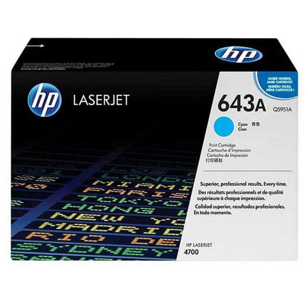 Genuine Hp #643A Cyan Toner Cartridge For Laserjet 4700/4700N/4700Dn/4700Dtn (11K Yield) Q5951A Eol