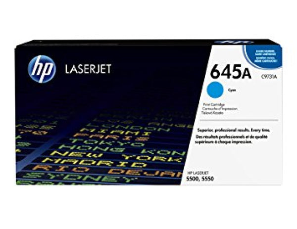 HP 645A CYAN TONER 12000 PAGE YIELD FOR CLJ 5500 5550 C9731A