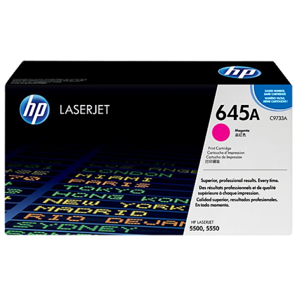HP 645A MAGENTA TONER 12000 PAGE YIELD FOR CLJ 5500 5550 C9733A