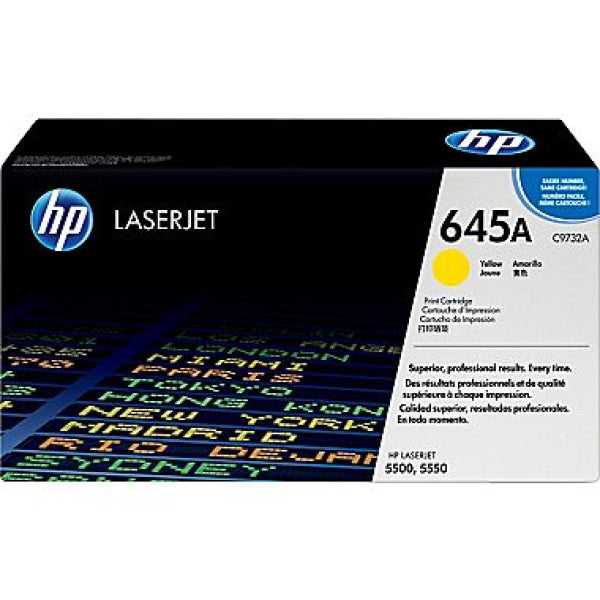 HP 645A YELLOW TONER 12000 PAGE YIELD FOR CLJ 5500 5550 C9732A