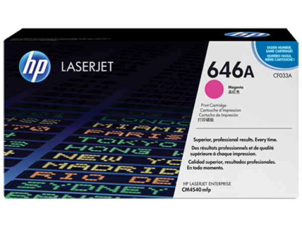 HP 646A MAGENTA TONER 12500 PAGE YIELD FOR CLJ CM4540 CF033A