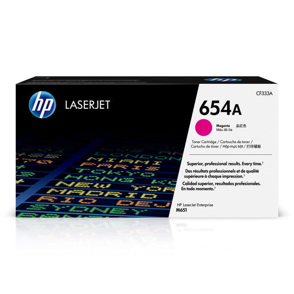 Genuine Hp #654A Magenta Toner Cartridge 15K [Cf333A] For Laserjet M651Dn/M651N/M651Xh -