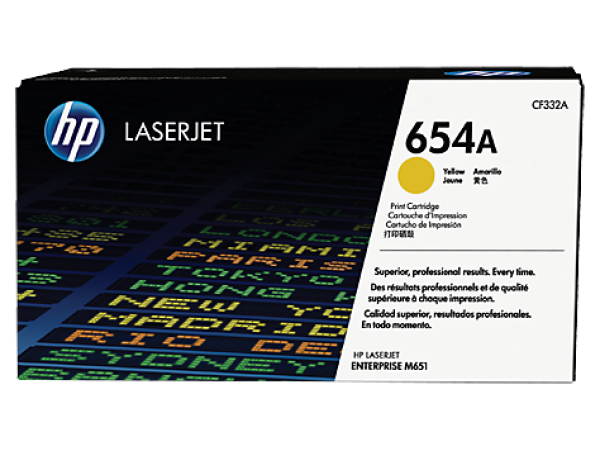 HP 654A YELLOW LASERJET TONER CARTRIDGE CF332A