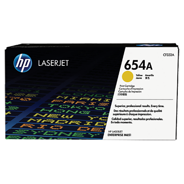 HP 654A YELLOW LASERJET TONER CARTRIDGE CF332A