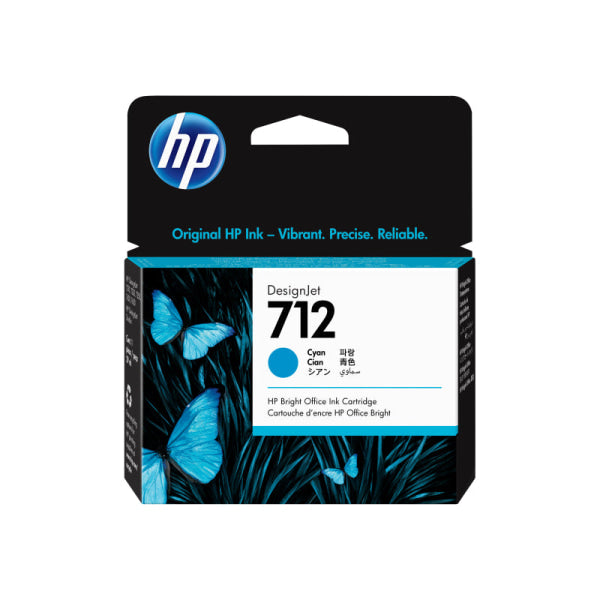 HP #712 29ml Cyan Ink 3ED67A 3ED67A