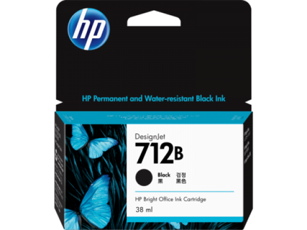 HP 712B 38ML BLACK DESIGNJET INK CARTRIDGE FOR T230/T250/T650/STUDIO 3ED28A