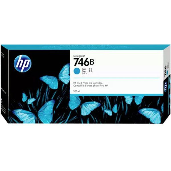 Genuine Hp 746B Cyan Ink Cartridge For Designjet Z6/Z9 Large Format Printer 300Ml [3Wx36A]